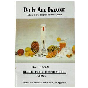 Do It All Deluxe HA-3058 Recipe And Instruction Manual